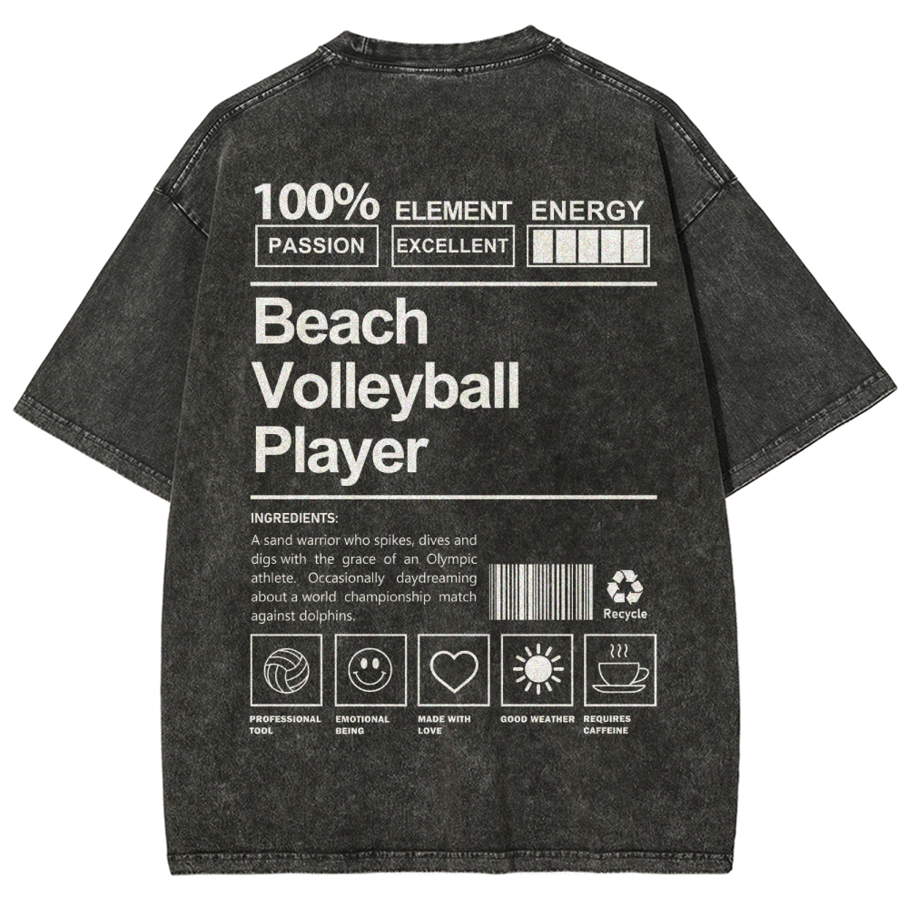 Beach Volleyball Player Unisex Fit Washed T-Shirt