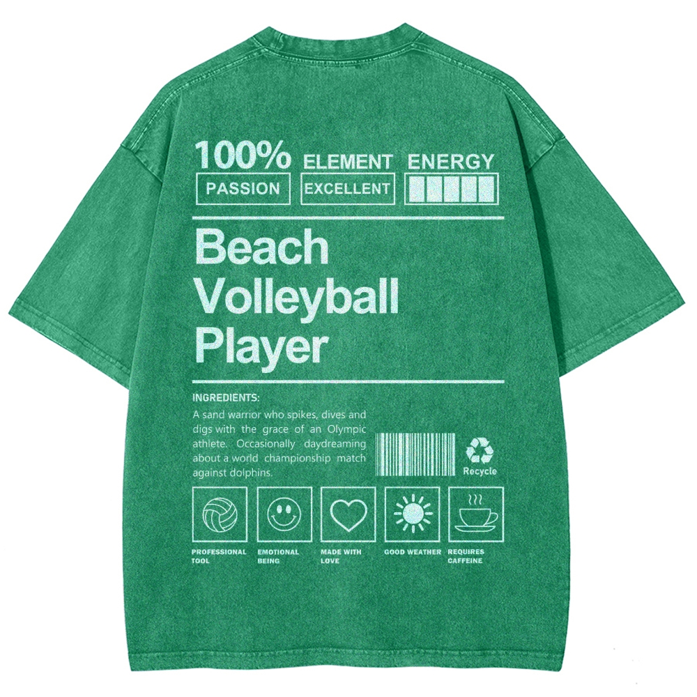 Beach Volleyball Player Unisex Fit Washed T-Shirt