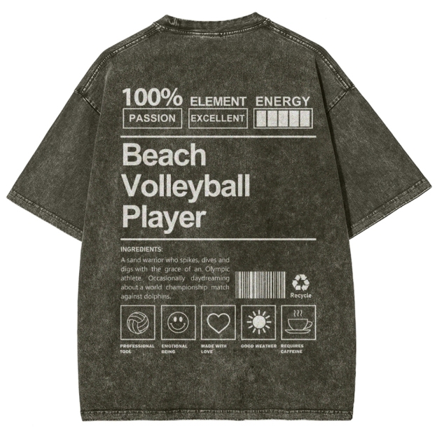 Beach Volleyball Player Unisex Fit Washed T-Shirt