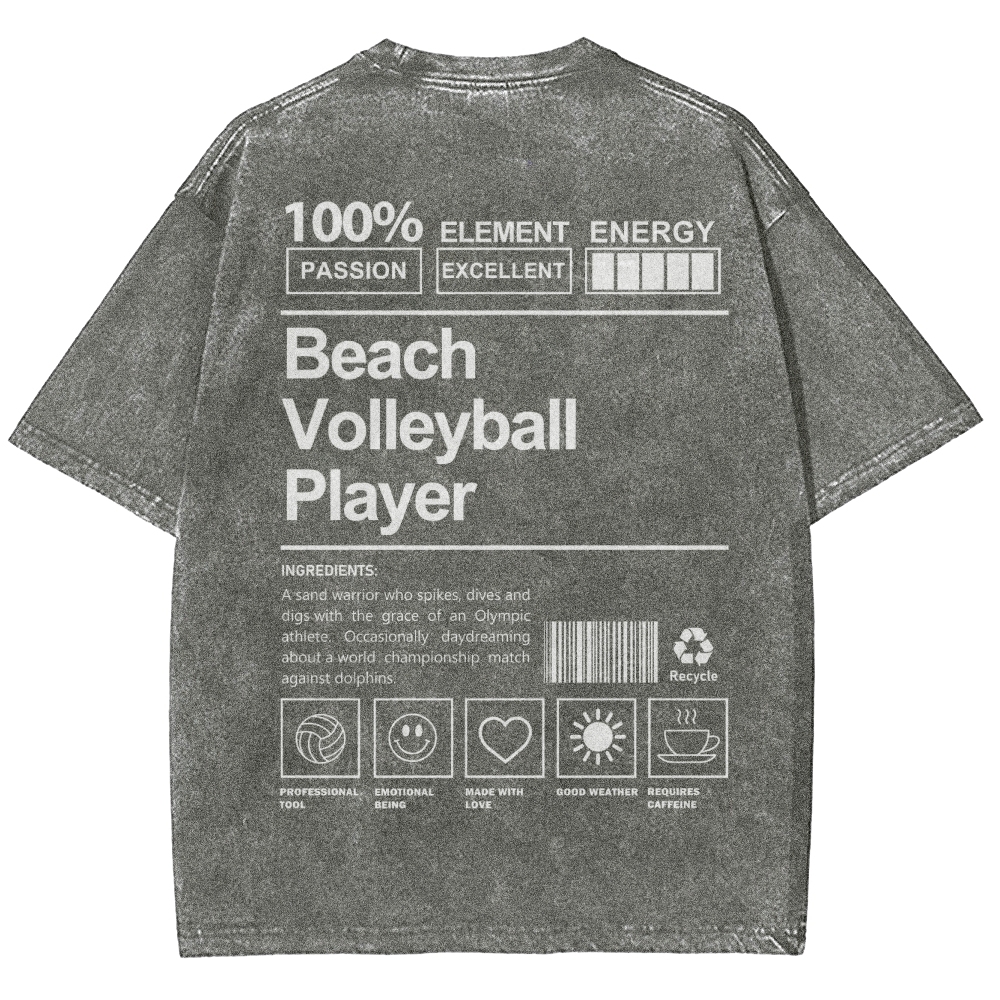 Beach Volleyball Player Unisex Fit Washed T-Shirt