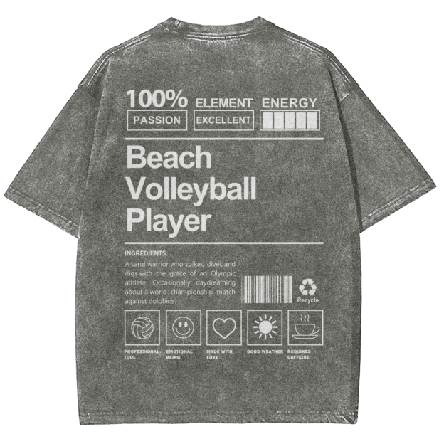 Beach Volleyball Player Unisex Fit Washed T-Shirt