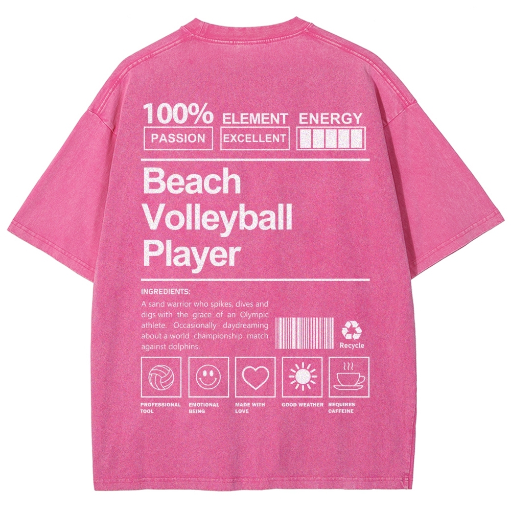 Beach Volleyball Player Unisex Fit Washed T-Shirt