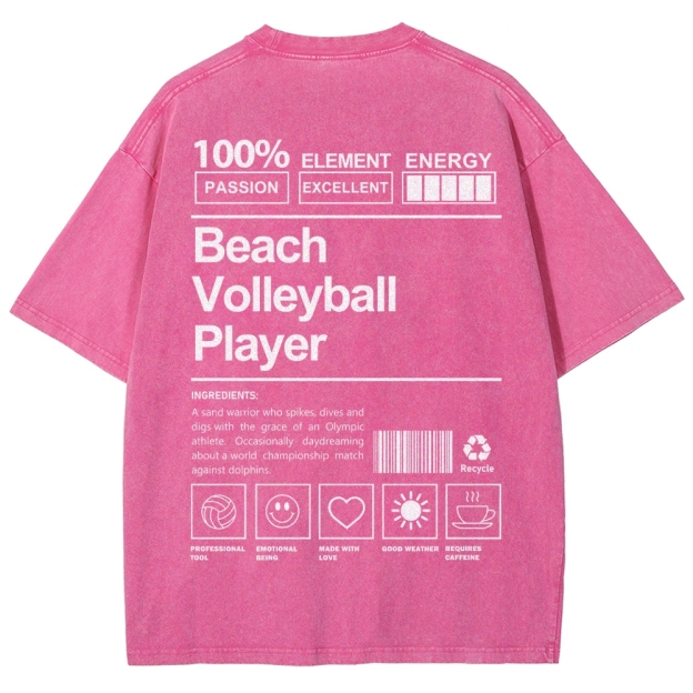 Beach Volleyball Player Unisex Fit Washed T-Shirt