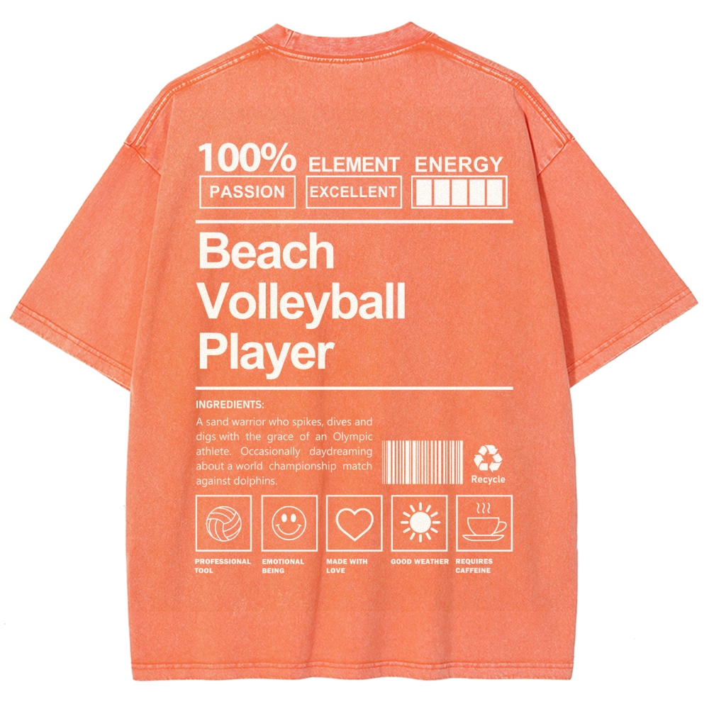 Beach Volleyball Player Unisex Fit Washed T-Shirt