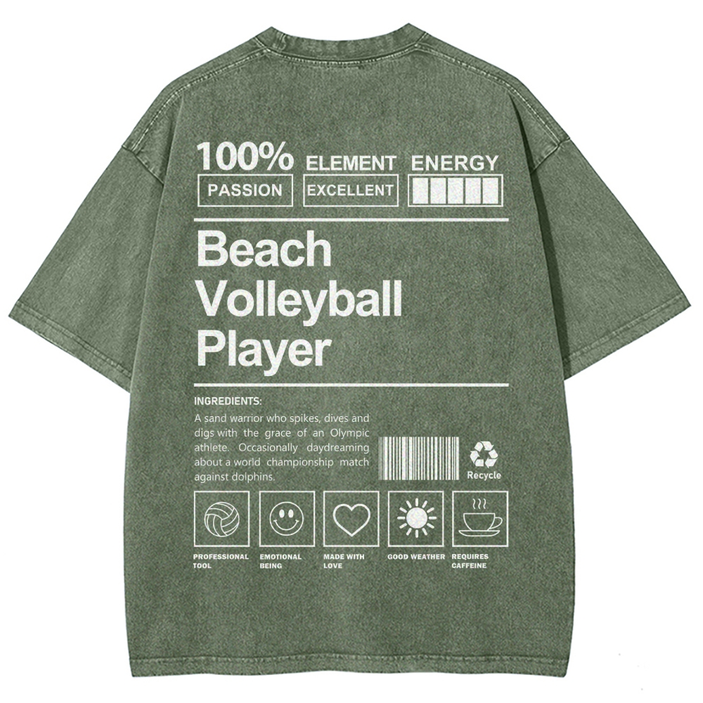 Beach Volleyball Player Unisex Fit Washed T-Shirt
