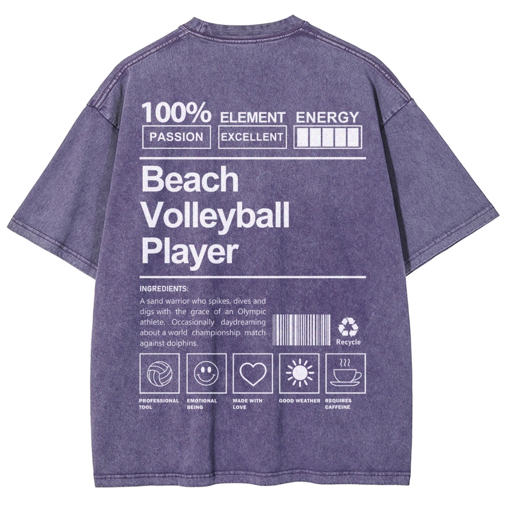 Beach Volleyball Player Unisex Fit Washed T-Shirt