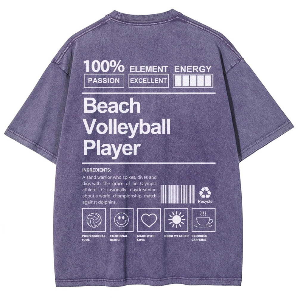 Beach Volleyball Player Unisex Fit Washed T-Shirt