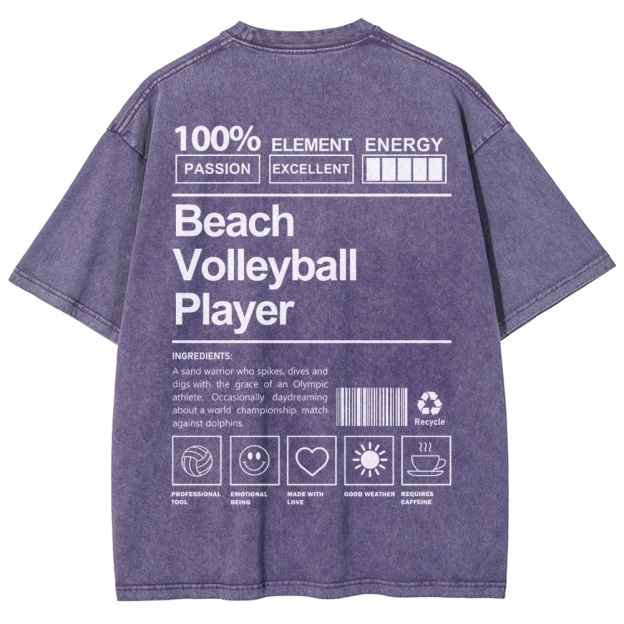 Beach Volleyball Player Unisex Fit Washed T-Shirt