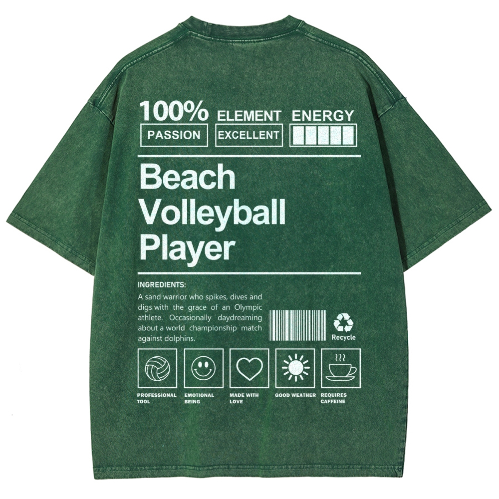 Beach Volleyball Player Unisex Fit Washed T-Shirt