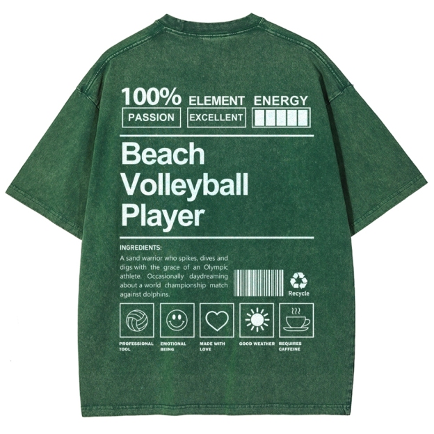 Beach Volleyball Player Unisex Fit Washed T-Shirt