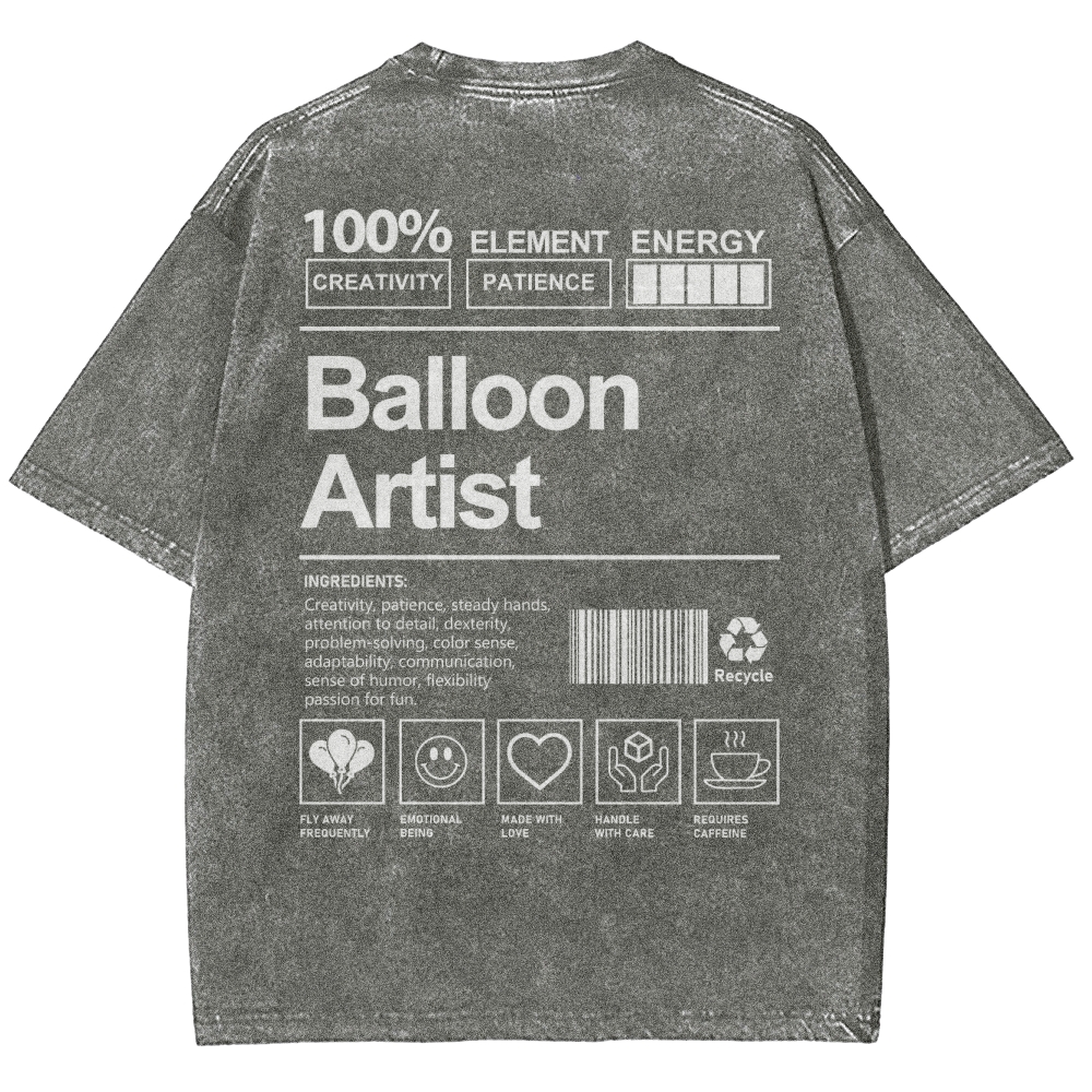 Balloon Artist Unisex Fit Washed T-Shirt Customscool