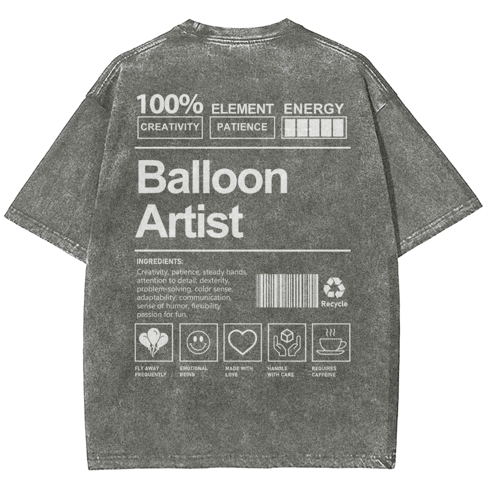 Balloon Artist Unisex Fit Washed T-Shirt Customscool
