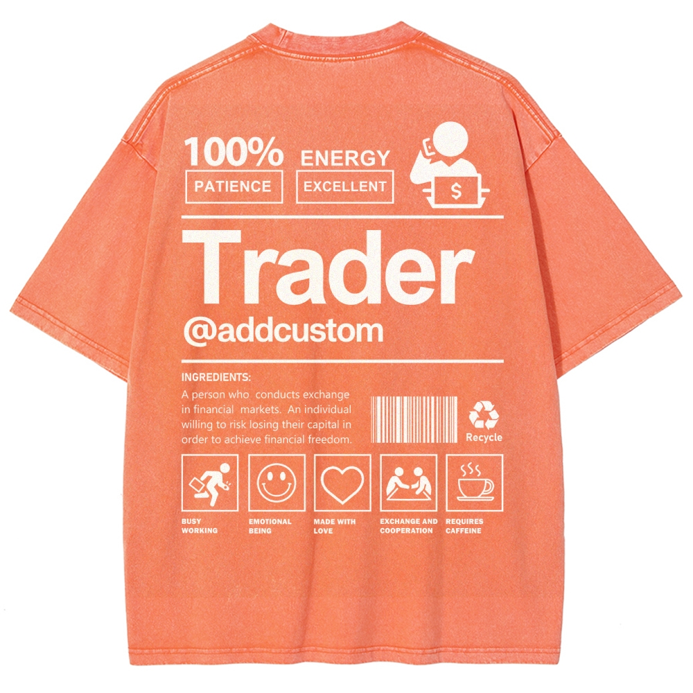 Trader Addcustom Unisex Fit Washed T-Shirt Customscool
