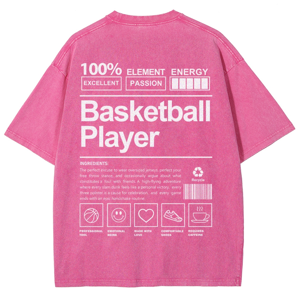 Basketball Player Unisex Fit Washed T-Shirt Customscool