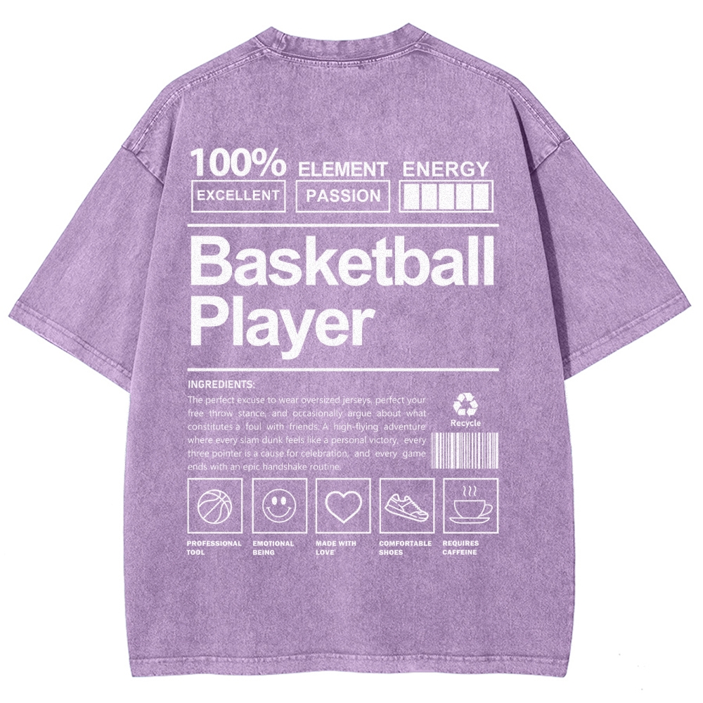 Basketball Player Unisex Fit Washed T-Shirt Customscool