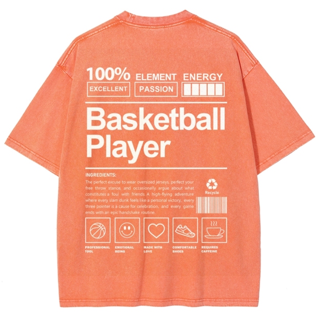 Basketball Player Unisex Fit Washed T-Shirt Customscool