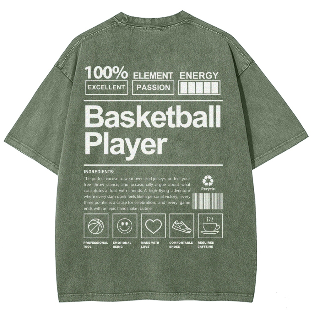 Basketball Player Unisex Fit Washed T-Shirt Customscool