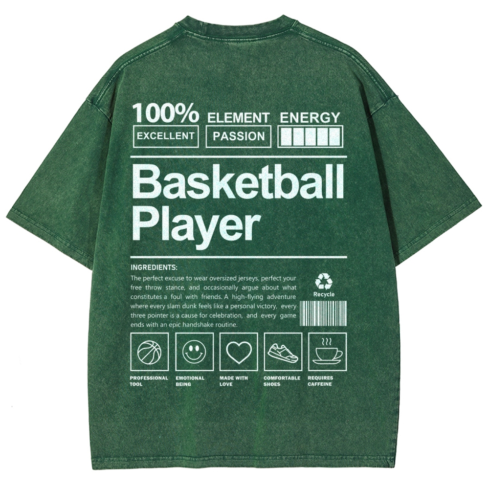 Basketball Player Unisex Fit Washed T-Shirt Customscool