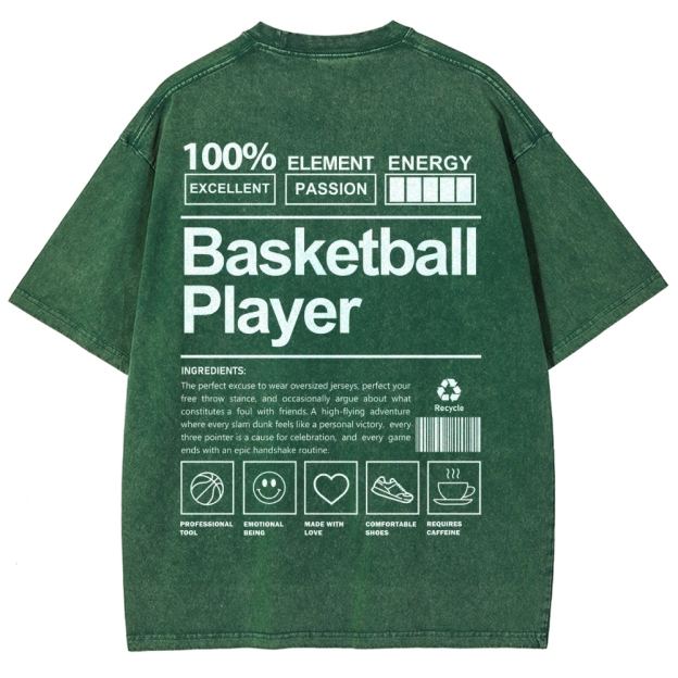 Basketball Player Unisex Fit Washed T-Shirt Customscool