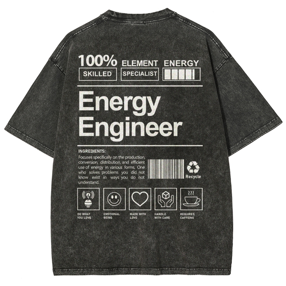 Energy Engineer Unisex Fit Washed T-Shirt