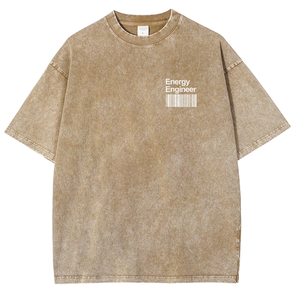 Energy Engineer Unisex Fit Washed T-Shirt Customscool