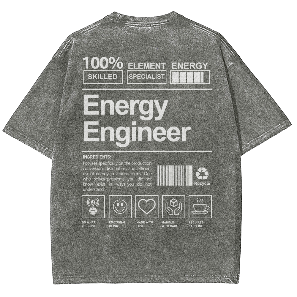Energy Engineer Unisex Fit Washed T-Shirt Customscool