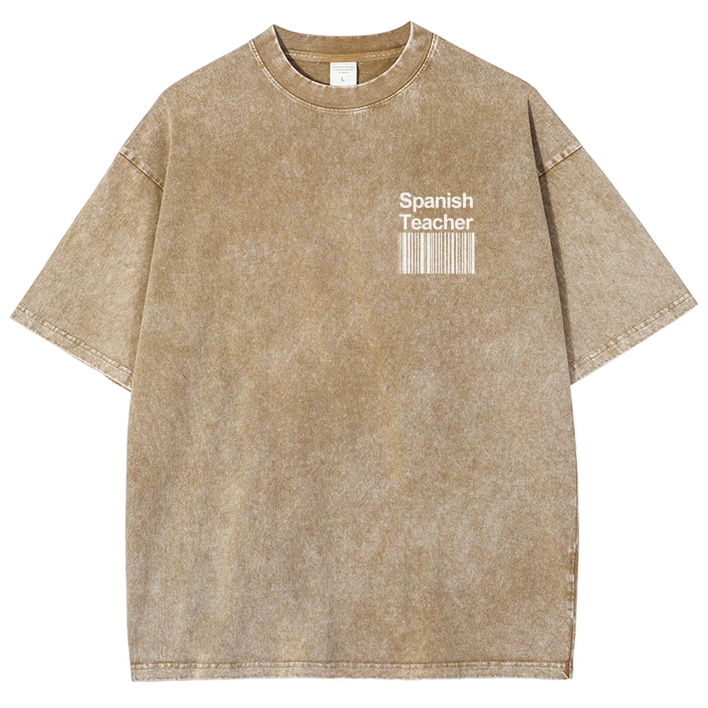 Spanish Teacher Unisex Fit Washed T-Shirt Customscool