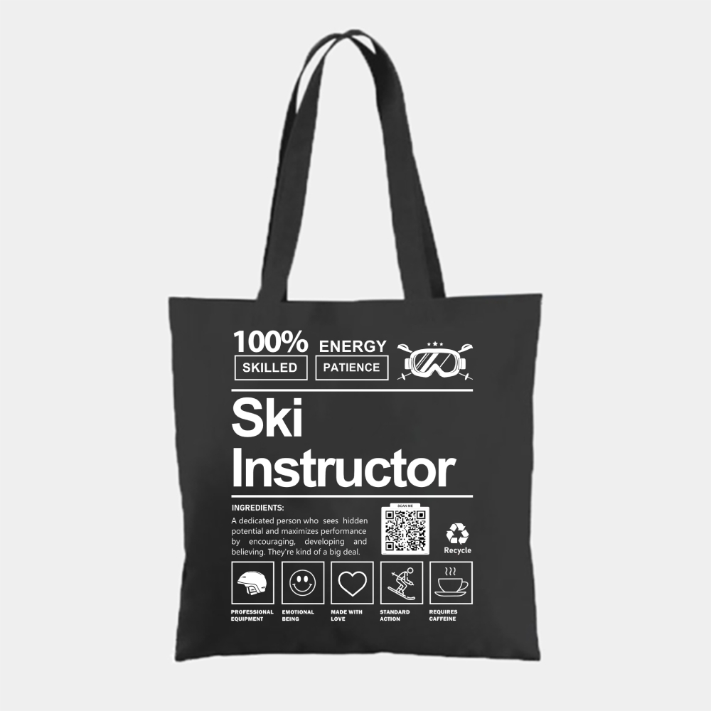 Ski Instructor Addcustom QR Code Tote Bag