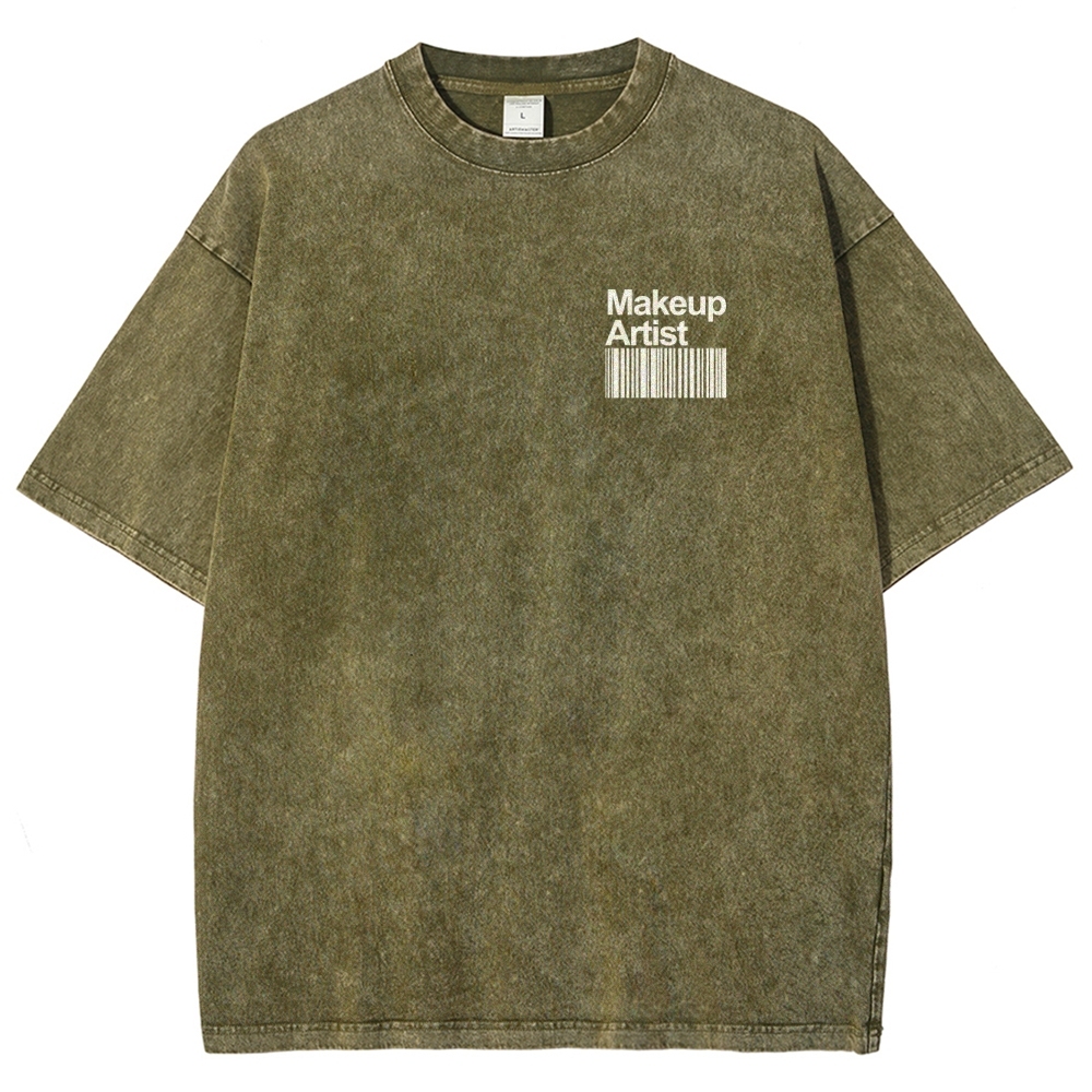 Makeup Artist Addcustom QR Code Unisex Fit Washed T-Shirt Customscool