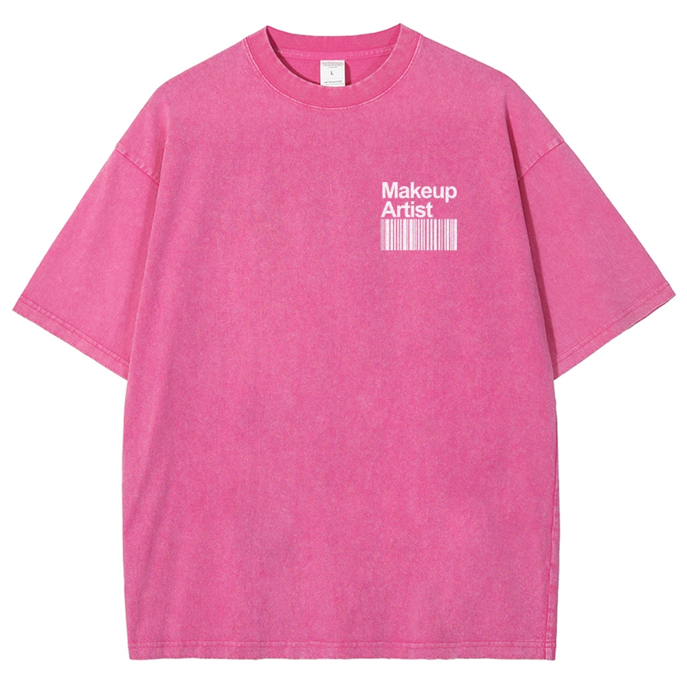 Makeup Artist Addcustom QR Code Unisex Fit Washed T-Shirt Customscool