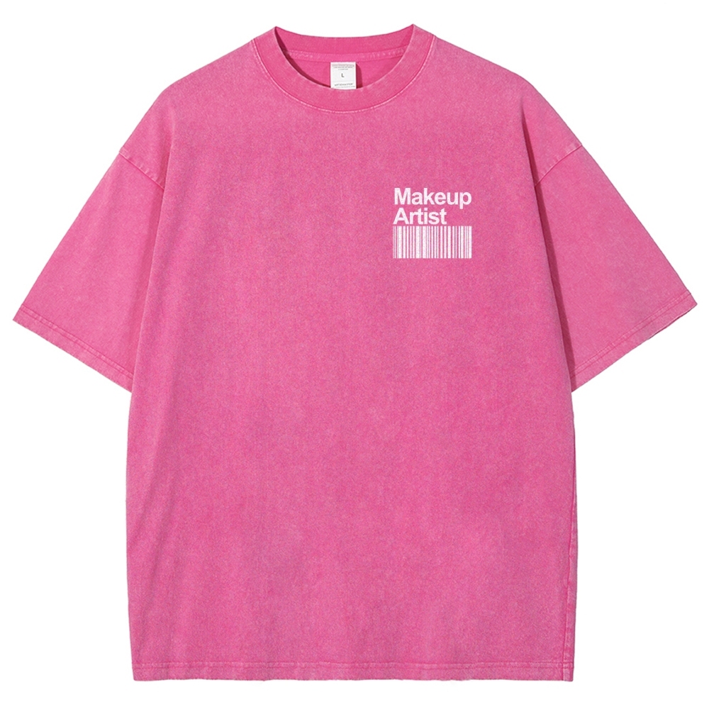 Makeup Artist Addcustom QR Code Unisex Fit Washed T-Shirt Customscool