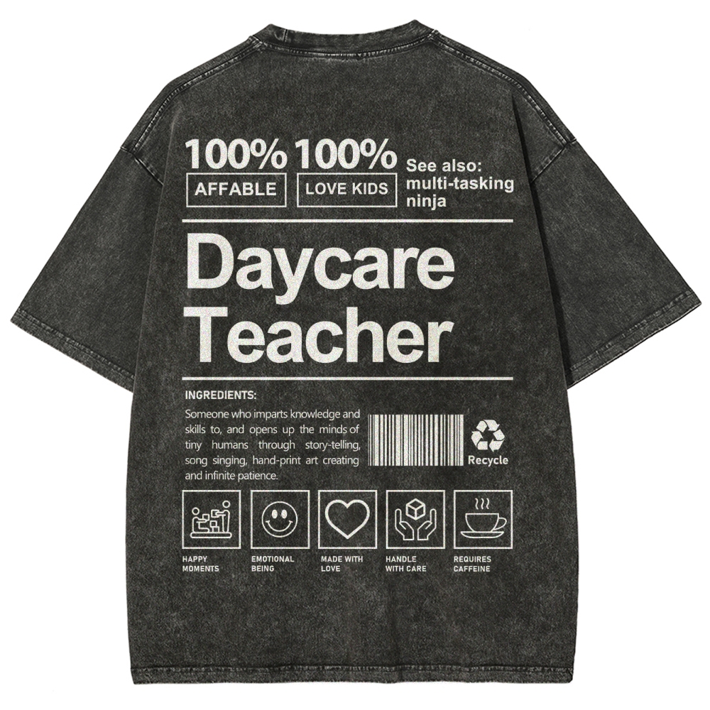 Daycare Teacher Unisex Fit Washed T-Shirt