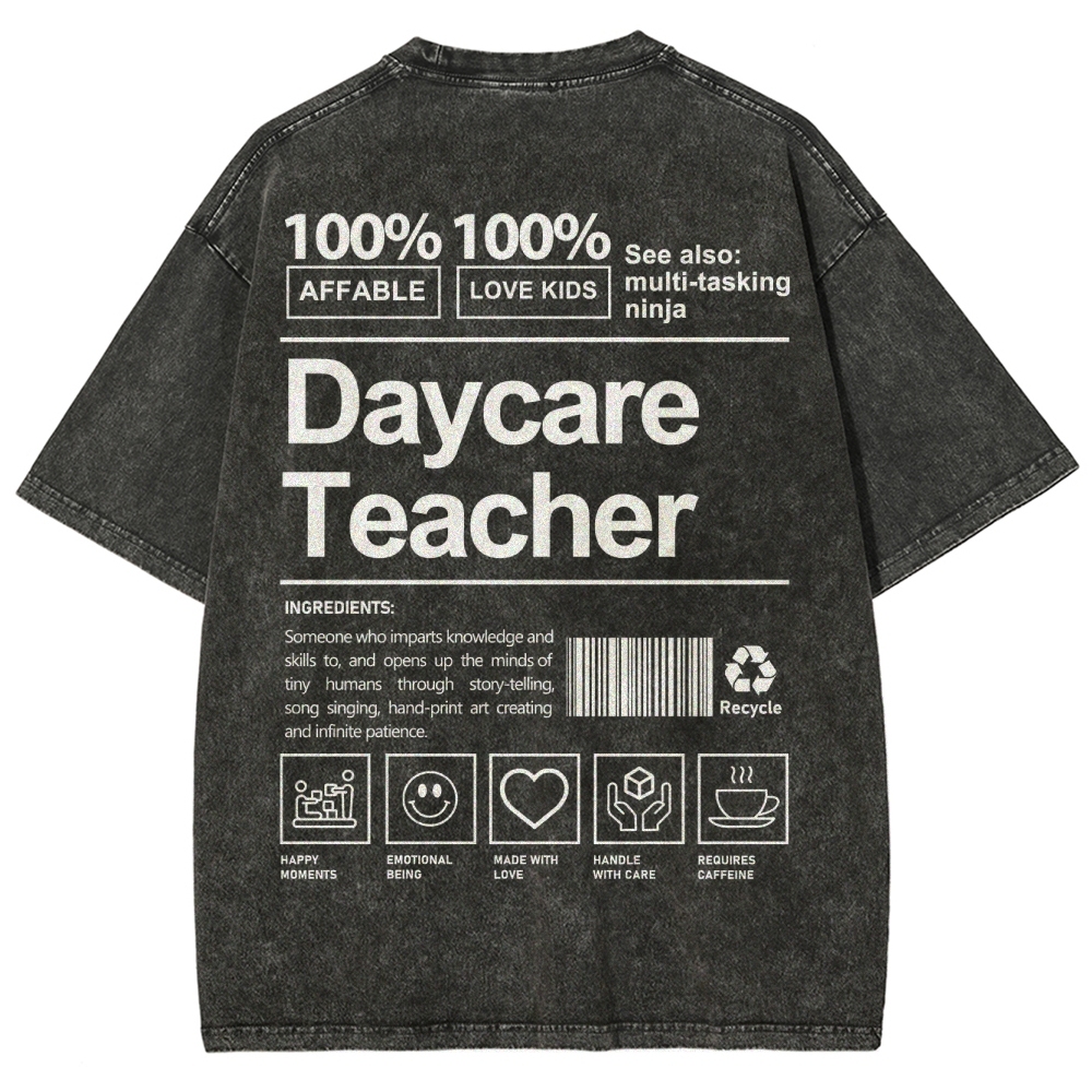 Daycare Teacher Unisex Fit Washed T-Shirt