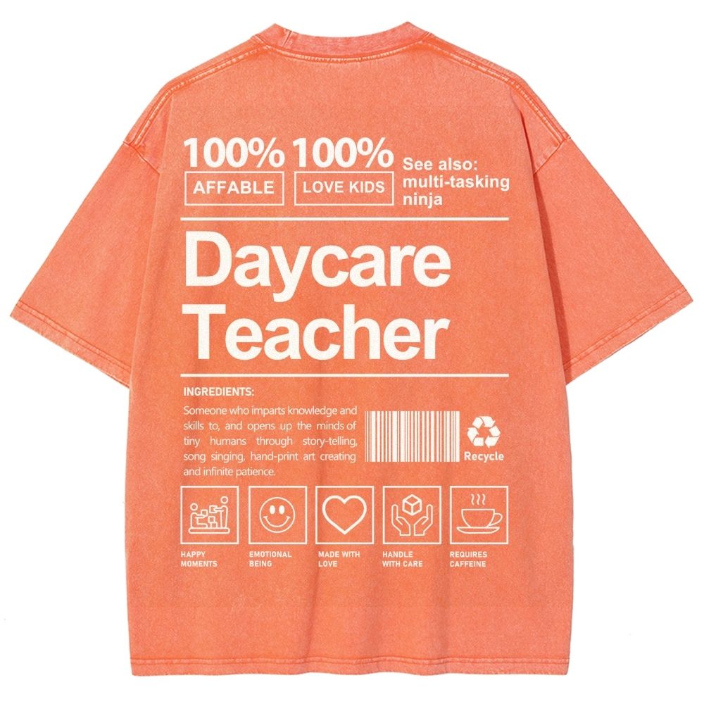 Daycare Teacher Unisex Fit Washed T-Shirt