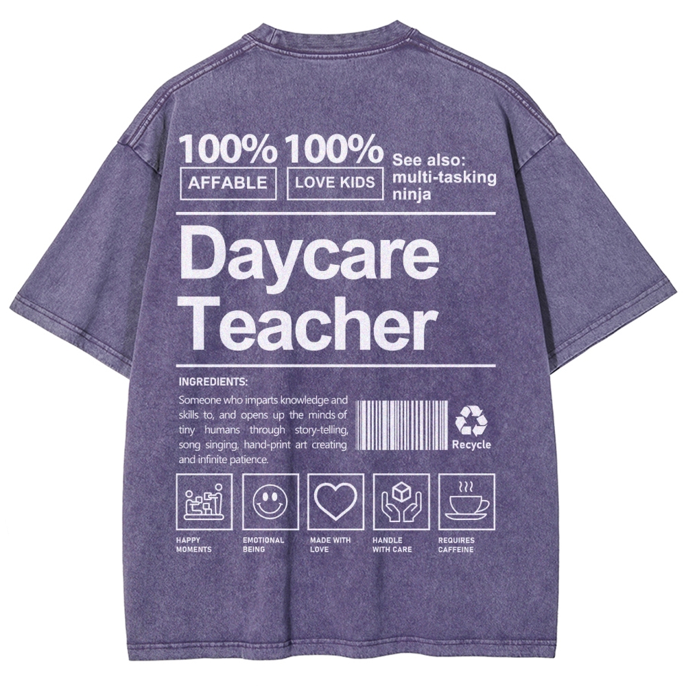 Daycare Teacher Unisex Fit Washed T-Shirt