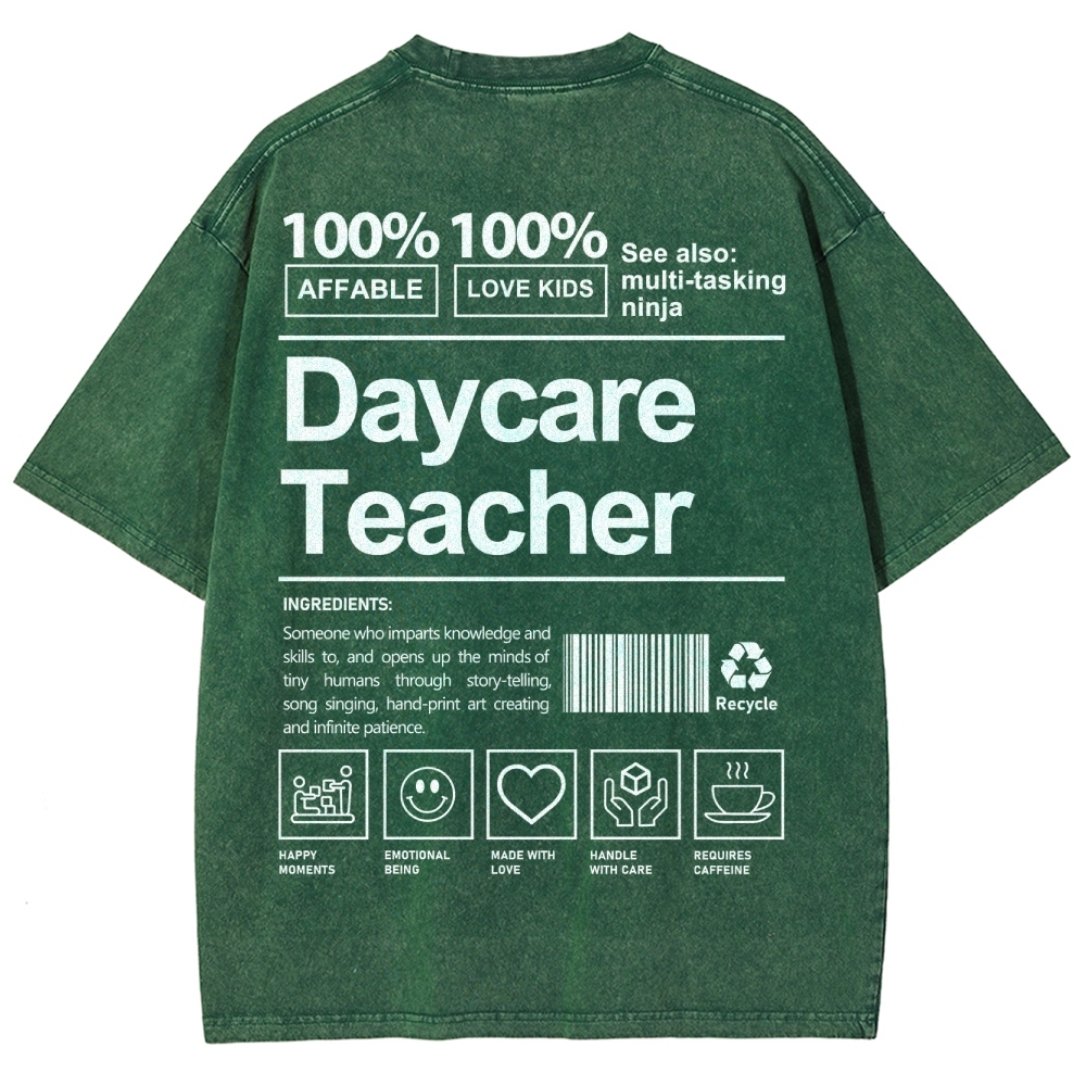 Daycare Teacher Unisex Fit Washed T-Shirt