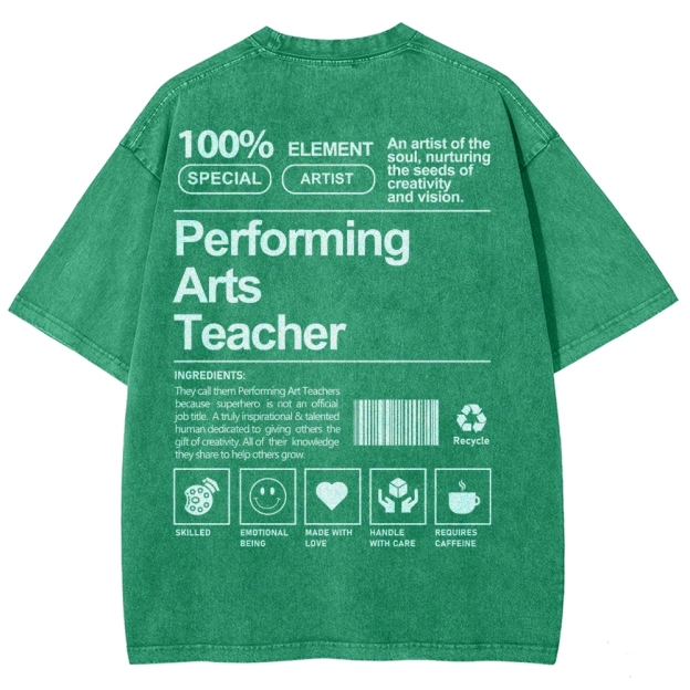 Performing Arts Teacher Unisex Fit Washed T-Shirt