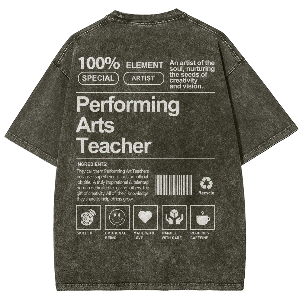 Performing Arts Teacher Unisex Fit Washed T-Shirt