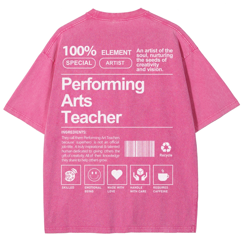 Performing Arts Teacher Unisex Fit Washed T-Shirt