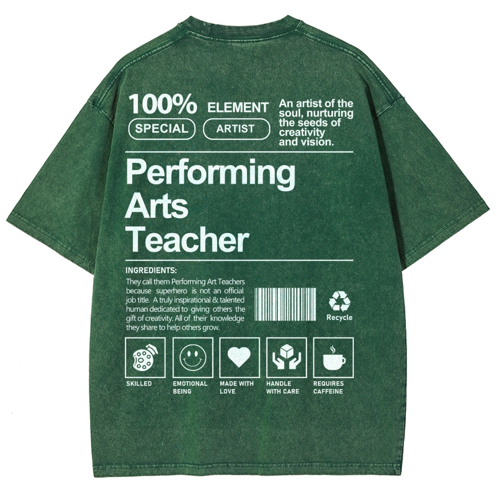 Performing Arts Teacher Unisex Fit Washed T-Shirt