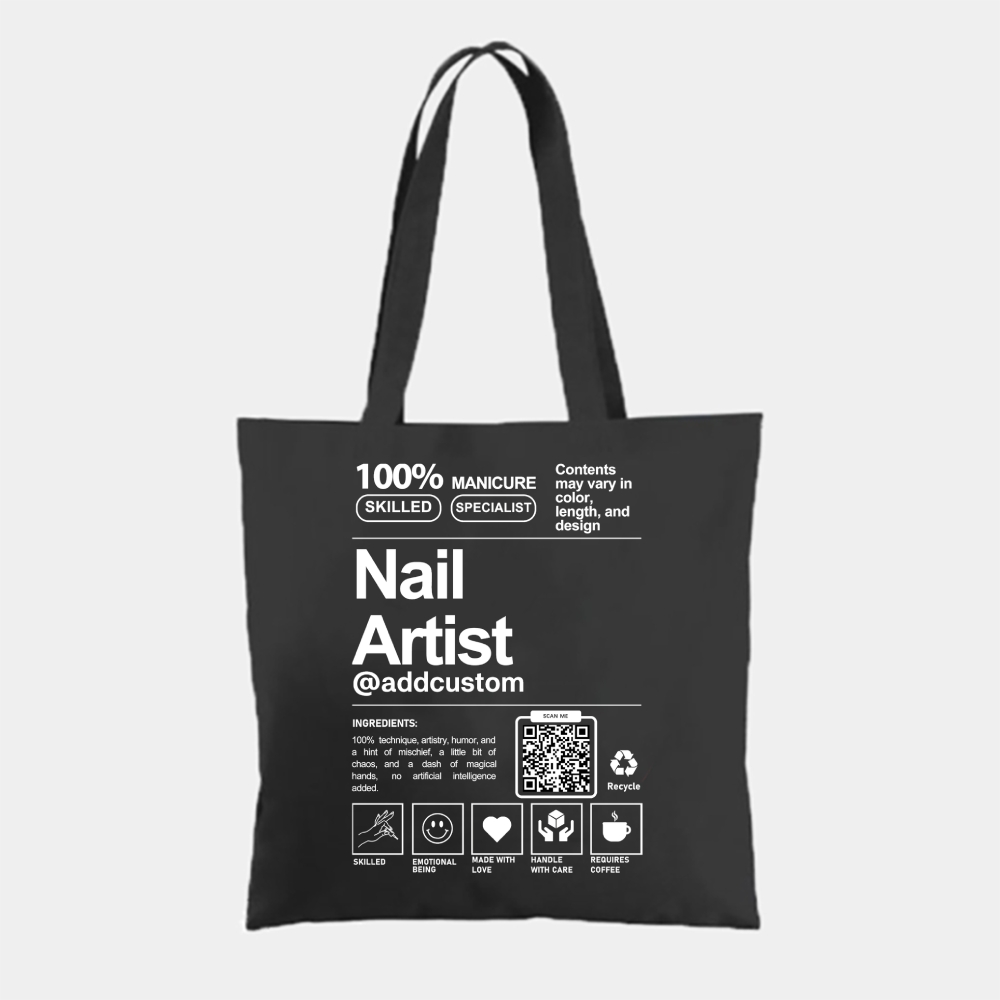 Nail Artist Addcustom QR Code Tote Bag Customscool
