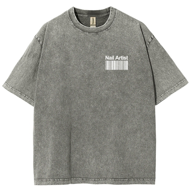 Nail Artist Addcustom QR Code Unisex Fit Washed T-Shirt Customscool