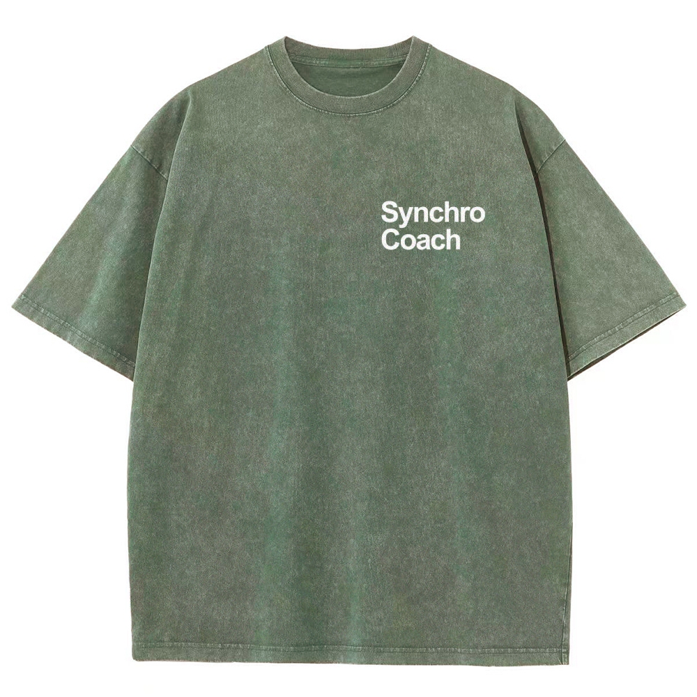 Synchro Coach Unisex Fit Washed T-Shirt Customscool