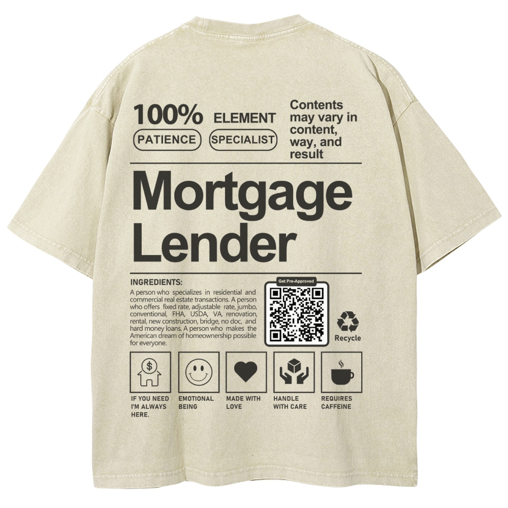 Mortgage Lender Addcustom QR Code Unisex Fit Washed T-Shirt