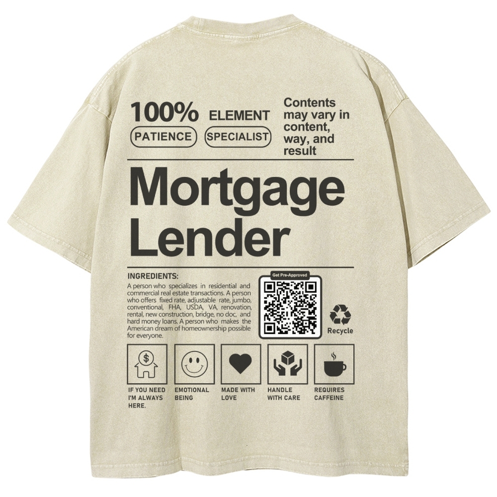 Mortgage Lender Addcustom QR Code Unisex Fit Washed T-Shirt
