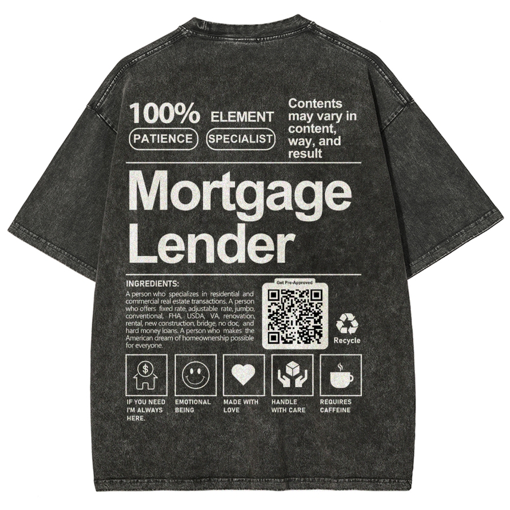 Mortgage Lender Addcustom QR Code Unisex Fit Washed T-Shirt