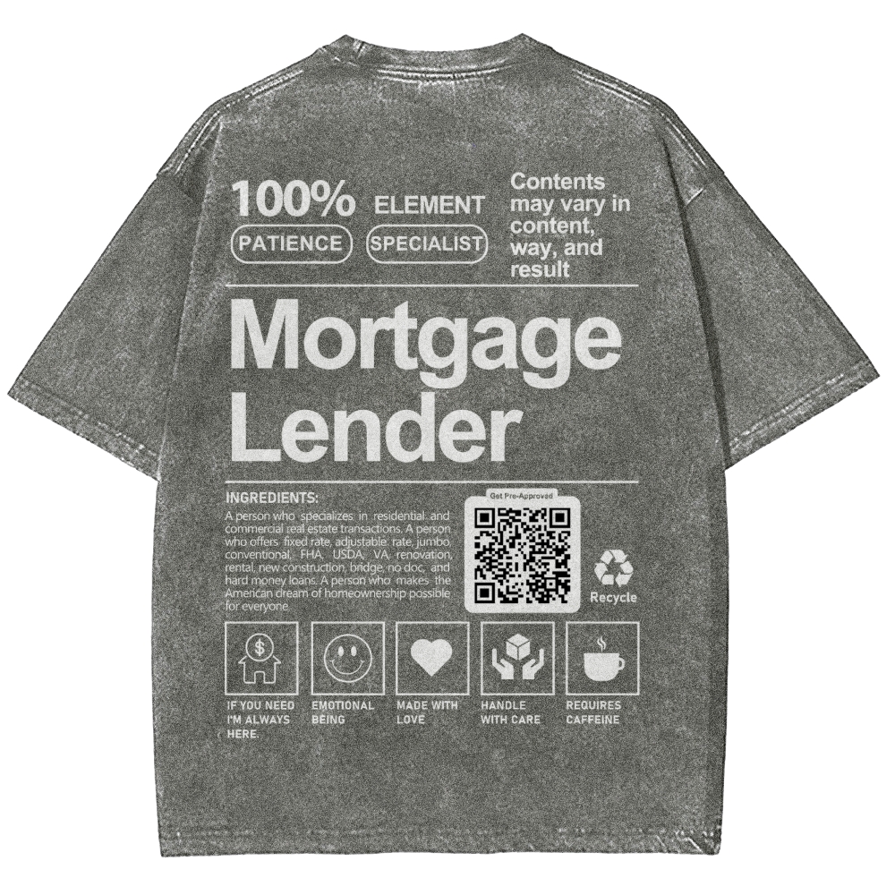 Mortgage Lender Addcustom QR Code Unisex Fit Washed T-Shirt