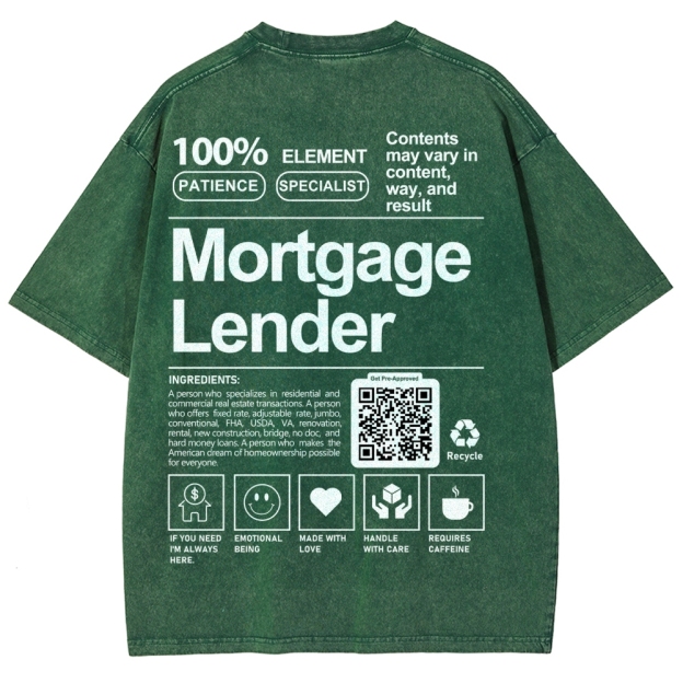 Mortgage Lender Addcustom QR Code Unisex Fit Washed T-Shirt