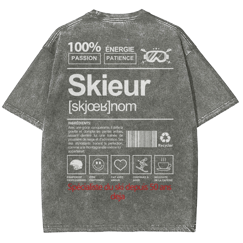 Skieur Unisex Fit Washed T-Shirt
