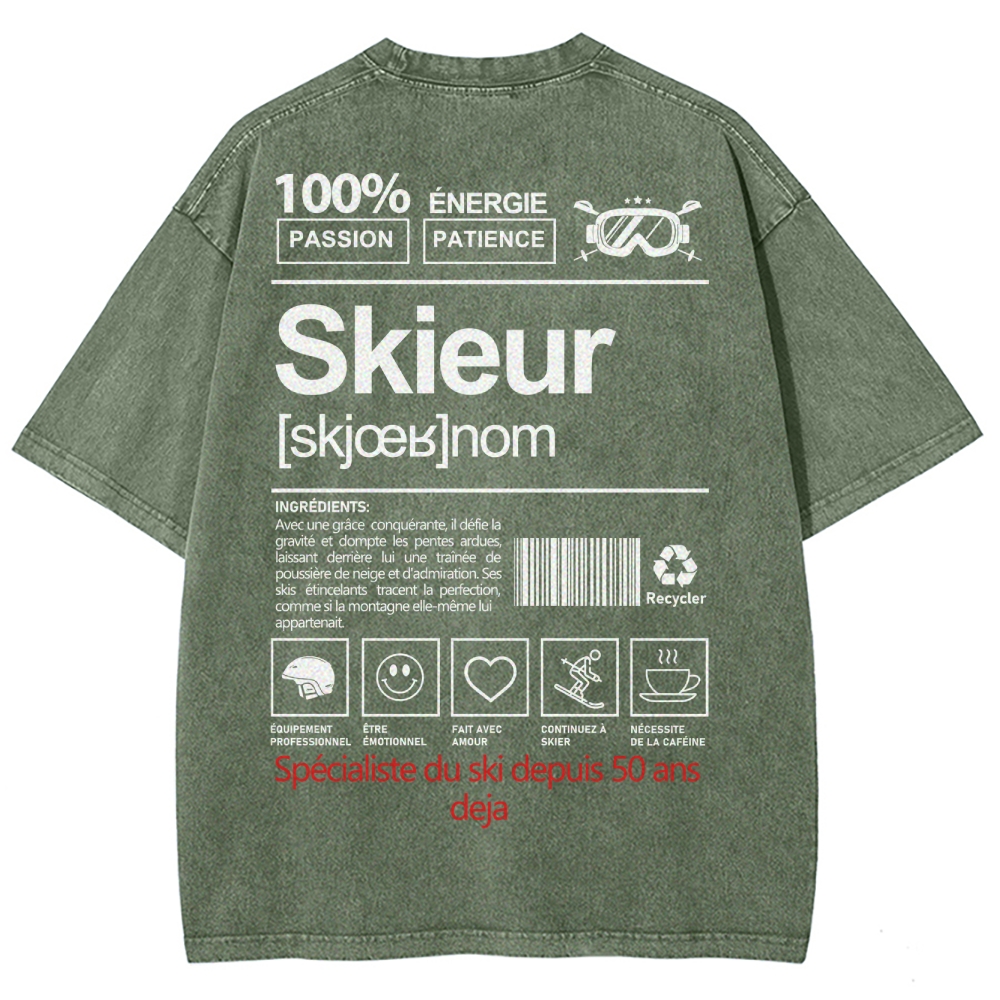 Skieur Unisex Fit Washed T-Shirt
